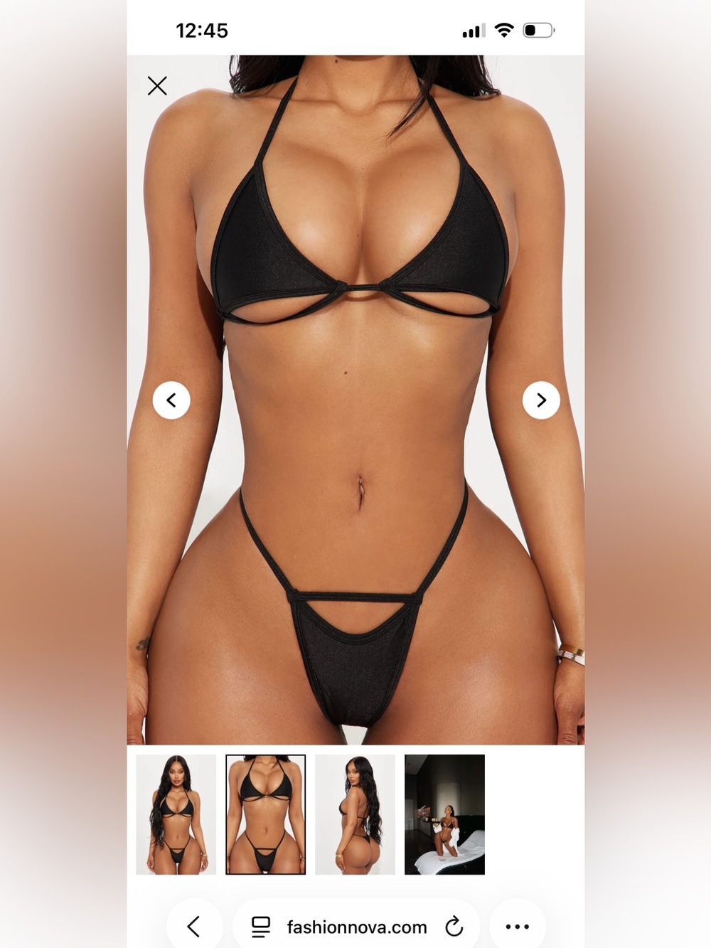 Fashion Nova poolside peekaboo cut out 2 piece bikini size small black